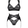 Комплект белья Obsessive Donna Dream 3-pcs set XS/S Black: Декор Кружево