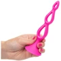 Тройная полая анальная пробка CalExotic Booty Call Silicone Triple Probe, розовый: Материал Силикон