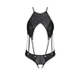 Боди из эко-кожи Passion Tamaris Body black L/XL: с ремешками и перфорацией: Материал Полиуретан