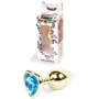 Анальная пробка с кристаллом BOSS of TOYS Boss Series - Jewellery Gold Heart PLUG Light Blue S, BS6400040