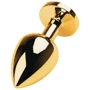 Анальна пробка із кристалом Toyfa Metal Gold anal plug green gem: Тип Анальные пробки