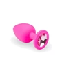 Анальная пробка CRYSTAL Pink Silicone Pink Topaz, L