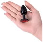 Анальная пробка с кристаллом Toyfa Metal Black anal plug ruby gem: Материал Медицинский металл