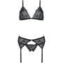 Комплект с открытым доступом Passion DELIENA SET Black S/M: Материал Вискоза