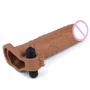 Насадка с вибрацией LoveToy Pleasure X-Tender Vibrating Penis Sleeve Flesh Add 2", Brown: Назначение Для увеличения