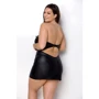 Міні-сукня з екошкіри Passion CELINE CHEMISE black 4XL/5XL (трусики в комплекті): Розмір 4XL