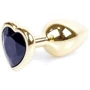 Анальная пробка с кристаллом BOSS of TOYS Boss Series - Jewellery Gold Heart PLUG Black S, BS6400038 фото 6