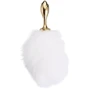 Анальная пробка Кроличий хвост LOCKINK SEVANDA White Bunny-Tail Anal Rose-shape Plug: Материал Медицинский металл