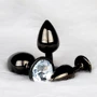 Металевий анальний затор Ouch! Heart Gem Gunmetal - Diamond, S фото 7