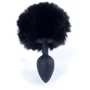 Анальная пробка S с хвостом BOSS of TOYS Boss Series - Silicon PLUG Bunny Tail Black, BS6400100