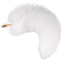 Анальная пробка LOCKINK Sevanda White Fox-Tail Anal Rose-shape Plug