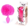 Анальная пробка S с хвостом BOSS of TOYS Boss Series - Silicon PLUG Bunny Tail Pink, BS6400099: Наличие вибрации Нет