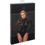 Боди Noir Handmade F321 Edge wetlook and mesh body with rings Black, 3XL: Узор Однотонный