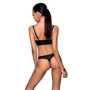 Комплект з еко-шкіри Passion Malwia Bikini black XXL/XXXL: з люверсами та ремінцями, бра та трусики: Вид Комплекты