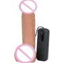 Вибратор CyberSkin® Vibrating Cyber Cock with Balls, 18.42x4.3 см: Тип управления Проводной пульт