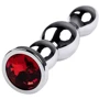 Анальная пробка с кристаллом Toyfa Metal Silver anal plug red gem: Материал Медицинский металл