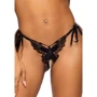 Комплект Leg Avenue Open cup bra and pearl panty Black: Фактура Ажурная