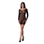 Полупрозрачное мини-платье Passion BS101 One Size black