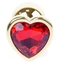 Анальна пробка Boss Series - Jewellery Gold Heart PLUG Red S (BS6400037): Наявність вібрації  Нет