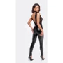 Комбинезон Noir Handmade F298 Libido Deep-V catsuit with collar and pearl chain Black, S: Декор Цепочка, Кружево