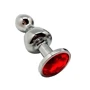 Анальная пробка Wooomy Lollypop Double Ball Metal Plug Red S
