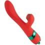 Вибратор-кролик с флоггером LOCKINK Sevanda Whip Vibrating Massage Wand - Red & Green: Тип и форма Кролик