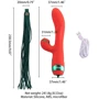 Вибратор-кролик с флоггером LOCKINK Sevanda Whip Vibrating Massage Wand - Red & Green фото 7