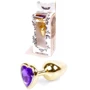 Анальная пробка с кристаллом BOSS of TOYS Boss Series - Jewellery Gold Heart PLUG Purple S, BS6400043