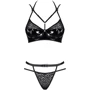 Сексуальный комплект Obsessive Bagirela 2-pcs set black L/XL: Узор Леопардовый, Однотонный