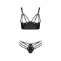 Комплект з еко-шкіри Passion Malwia Bikini black XXL/XXXL: з люверсами та ремінцями, бра та трусики: Застосування На тело
