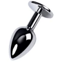 Анальная пробка с кристаллом Toyfa Silver anal plug blue gem: Наличие вибрации Нет