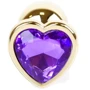 Анальная пробка с кристаллом BOSS of TOYS Boss Series - Jewellery Gold Heart PLUG Purple S, BS6400043 фото 7