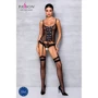 Корсет со шнуровкой Passion NESSY CORSET Вlack S/M (стринги в наборе): Вид Корсеты