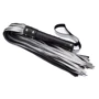 Флоггер из натуральной кожи Flirty Hard Leather - Black & Silver, BG-00036: Цвет серебристый
