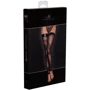 Панчохи Noir Handmade F243 Tulle stockings with patterned flock embroidery Вlack, 3XL: Візерунок Цветочный, Однотонный