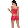 Бодістокінг Passion BS090 red: Візерунок Однотонный, Цветочный