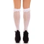 Гольфы ажурные с рюшами Leg Avenue Sweetheart Ruffle Cuff Knee Highs White: Размер Универсальный