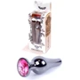 Анальная пробка с кристаллом BOSS of TOYS Boss Series - Jewellery Dark Silver BUTT PLUG Pink, BS6400053
