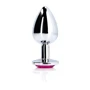 Металлическая анальная пробка Ouch! Heart Gem Silver - Rubellite Pink, S: Тип Анальные пробки