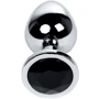 Анальная пробка с кристаллом Toyfa Metal Silver anal plug black gem: Наличие вибрации Нет