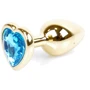 Анальная пробка BOSS Series Exclusivity Jewellery Gold Heart Plug Light Blue