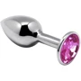 Металлическая анальная пробка с кристаллом Alive Mini Metal Butt Plug Pink L