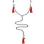 Зажимы для сосков и клитора LoveToy Bondage Fetish Nipple Clit Tassel Clamp With Chain Red