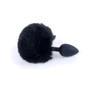 Анальная пробка с хвостом Jewellery Silicon PLUG Bunny Tail Black: Наличие вибрации Нет