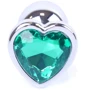 Анальная пробка с кристаллом BOSS of TOYS Boss Series - Jewellery Silver Heart PLUG Green S, BS6400051 фото 7