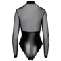 Боди Noir Handmade F321 Edge wetlook and mesh body with rings Black, 3XL: Декор Молния, Кольца