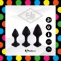 Набор силиконовых анальных пробок FeelzToys - Bibi Butt Plug Set 3 pcs Black: Тип Анальные пробки