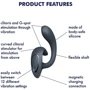Вибратор Satisfyer G for Goddess 1 Dark Grey: Диаметр, см 3.7