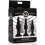 Набор анальных пробок Master Series Triple Spire Tapered Silicone Anal Trainer Set, 3 шт (черный): Наличие вибрации Нет