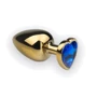 Анальная пробка, Gold Heart Sapphire, S